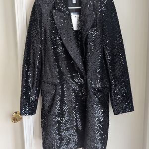 Nine West Black Sequin Blazer